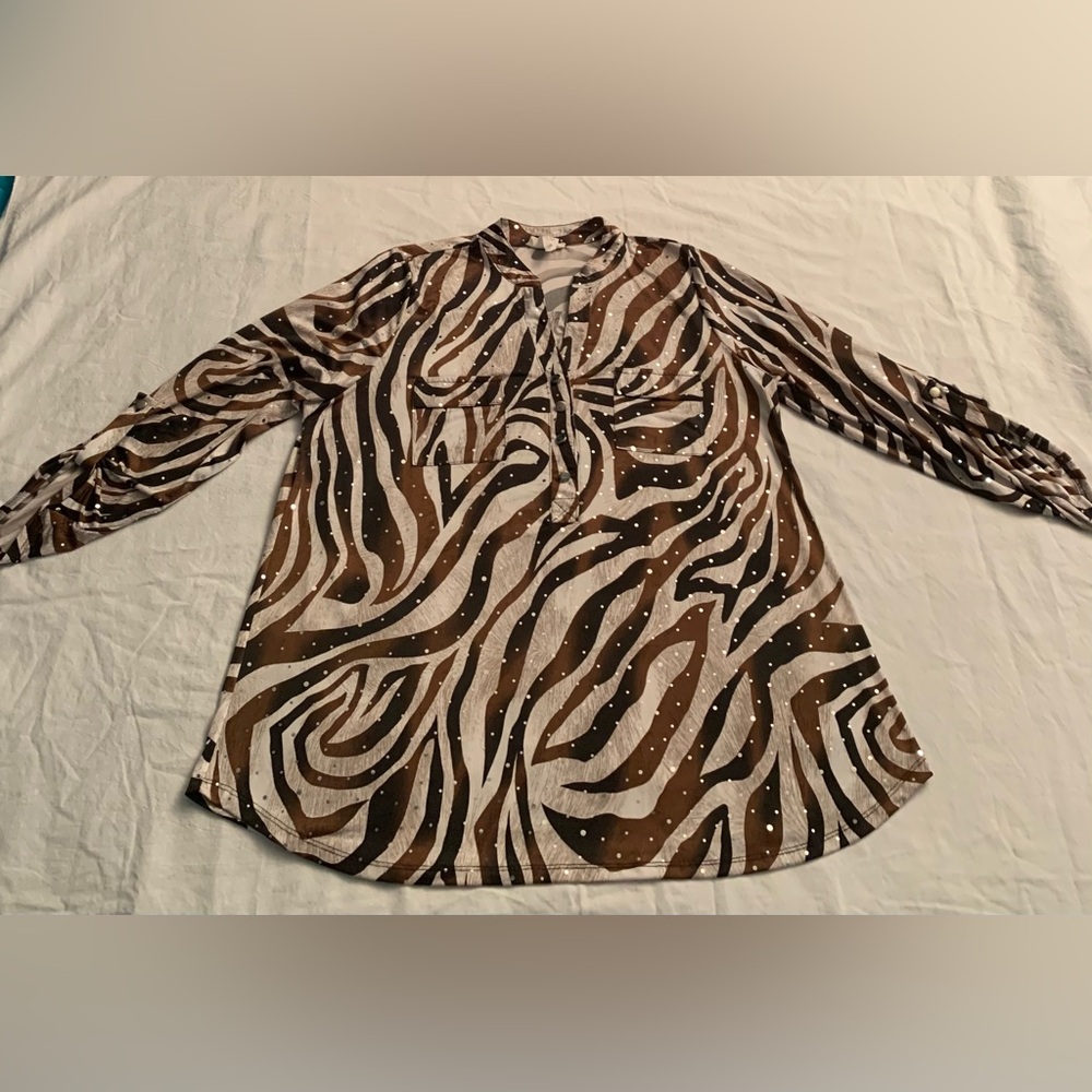 Brittany Black Zebra Print Blouse